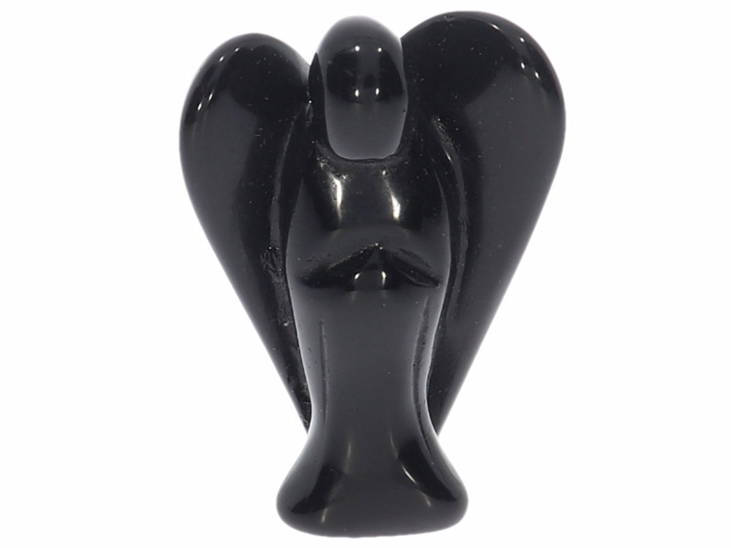 Unikat Schutzengel Engel Gravur Statue Obsidian schwarz 50mm 40972