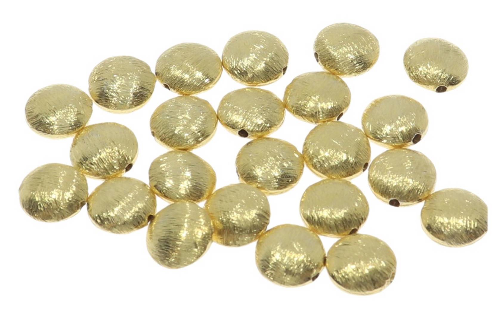 Gold plated 925er Sterling Silber Element gebürstet 8x5mm mit Bohrung - G003