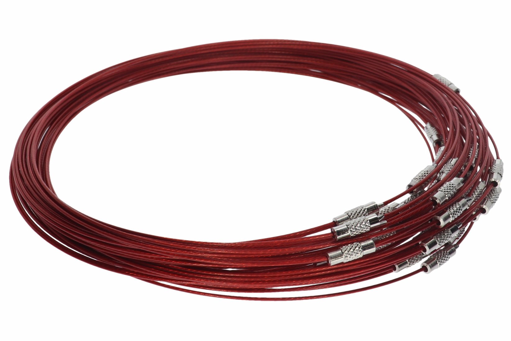 Rot - Collier Halskette Halsreif einreihig mit Drehverschluss 45cm - A238F