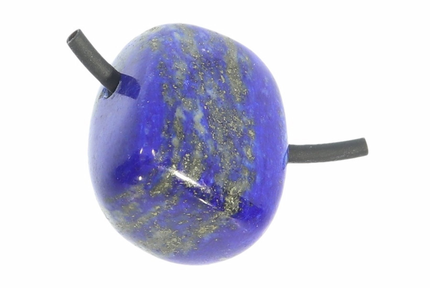 Unikat - Lapis Lazuli Schmuck Anhänger gebohrt 40x30mm inkl. Lederband 40121