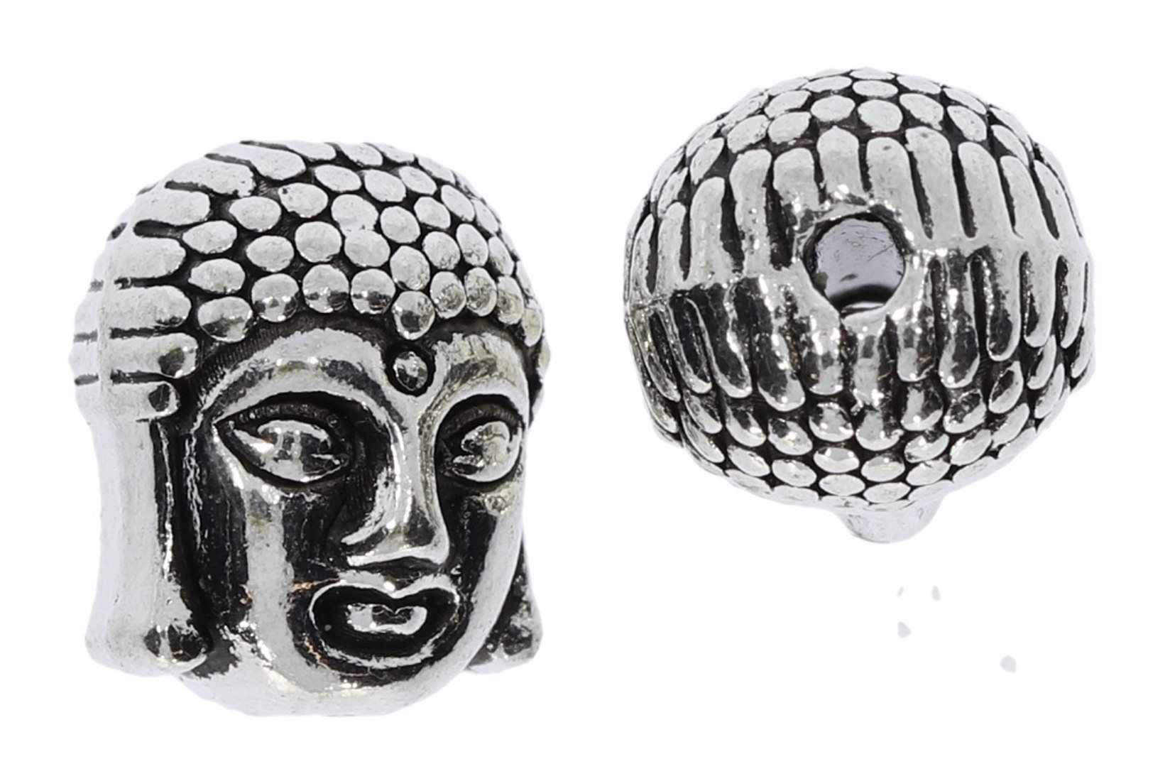 Buddha Kopf Schmuck Element Anhänger Silber Farben 25x10mm - VS24