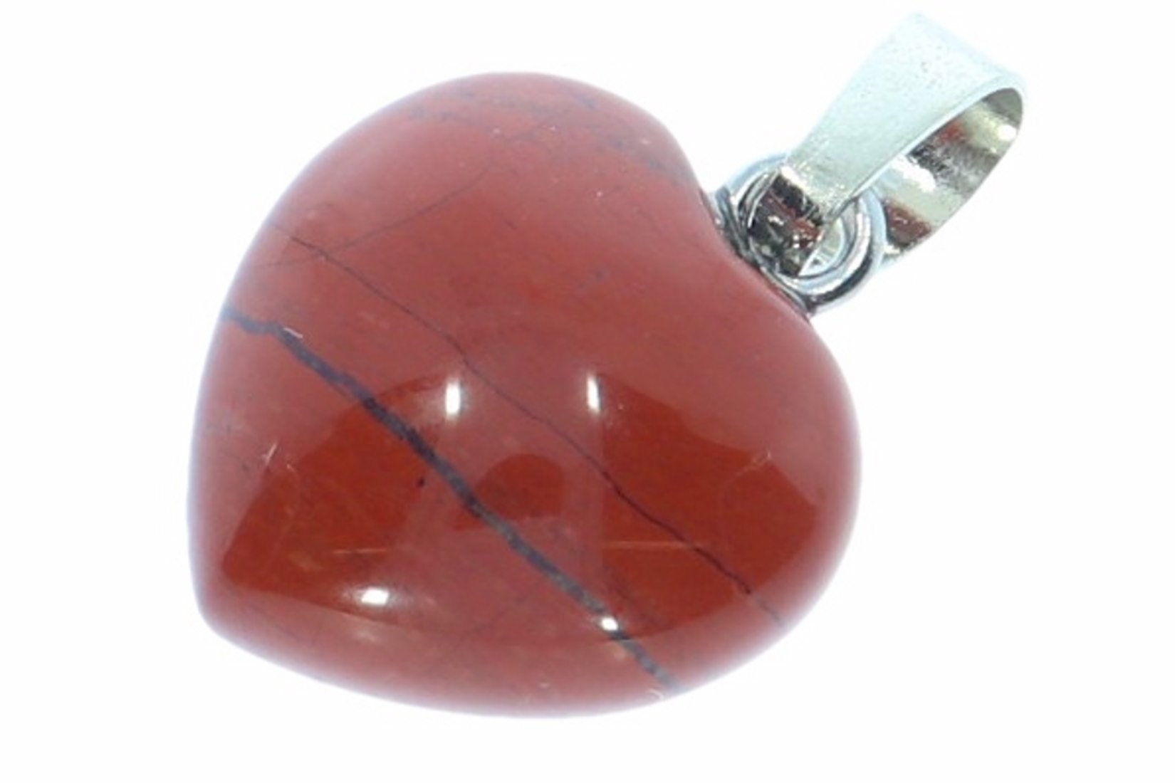 Jaspis rot Herz Schmuck Anhänger mit Silber farbene öse 15x15mm - HS714