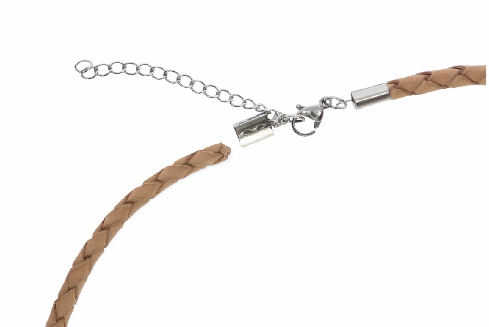 Bola Lederband natur 4mm Halskette & Silber Karabiner Größe 38-100cm - LA05