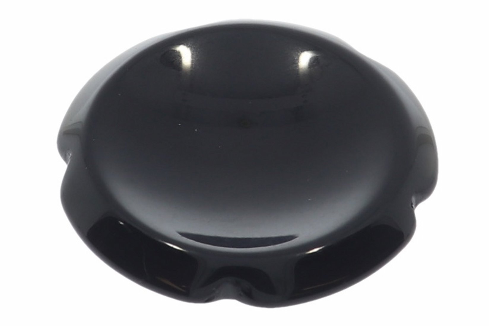 Obsidian schwarz - Blume Daumenstein Augenstein Handschmeichler Taschenstein 38x9mm HS1223