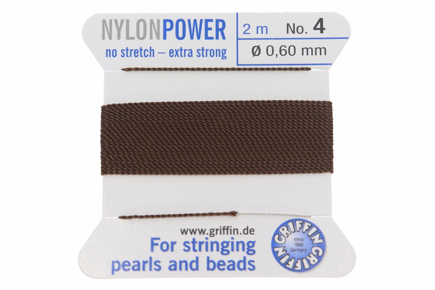Perlseide braun - Nylon Power strong 200cm verschiedene Stärken