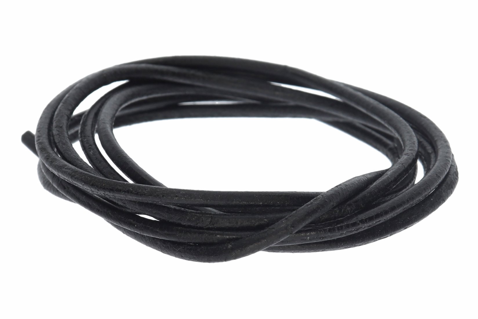 Lederband schwarz -  Lederbänder Lederriemen Lederschnur 2 mm Ø - 100cm L220
