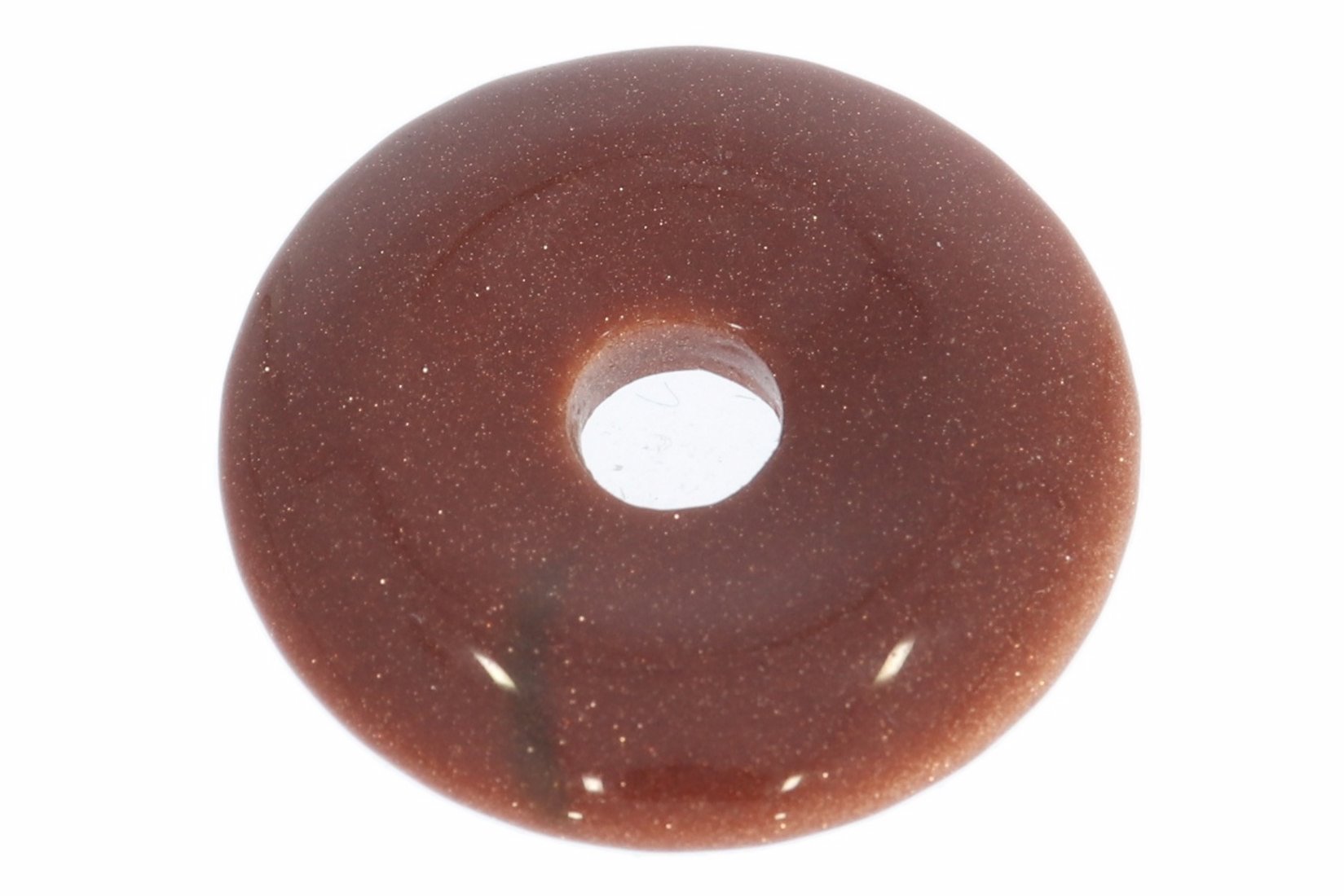 UNIKAT - Goldfluss Donut Schmuck Mineralien Anhänger 30mm - 35398