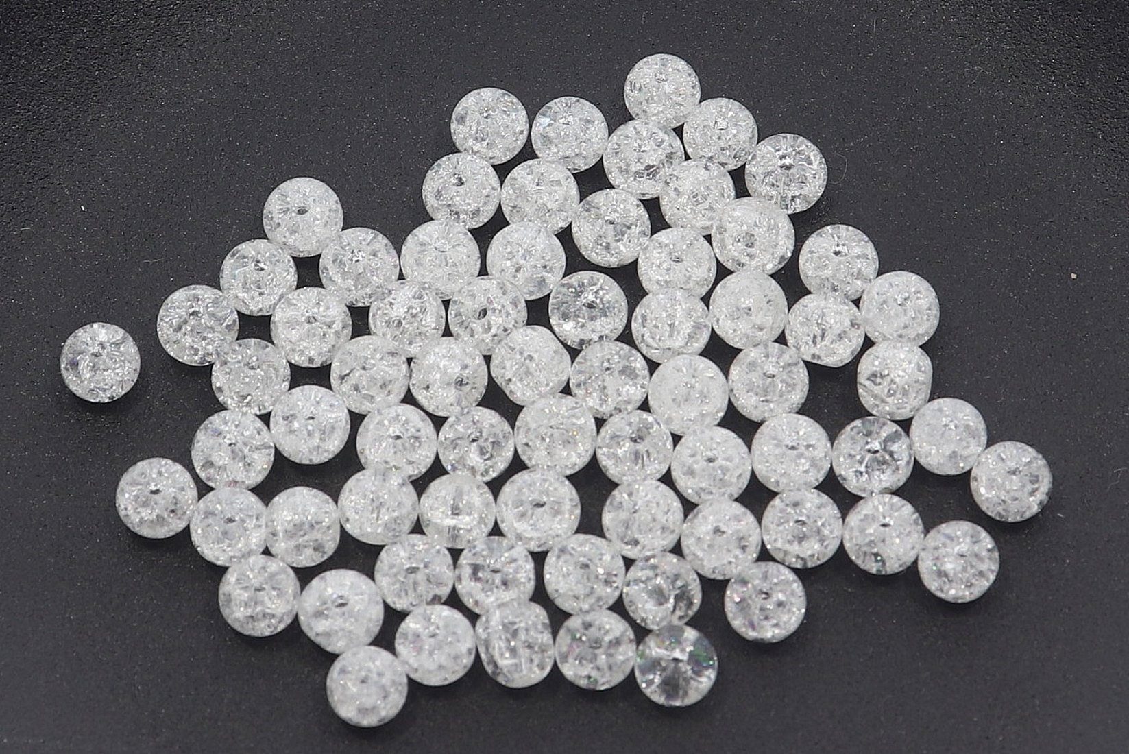 Bergkristall cracked 4S197 - 4mm Edelstein Kugel 10 Stück