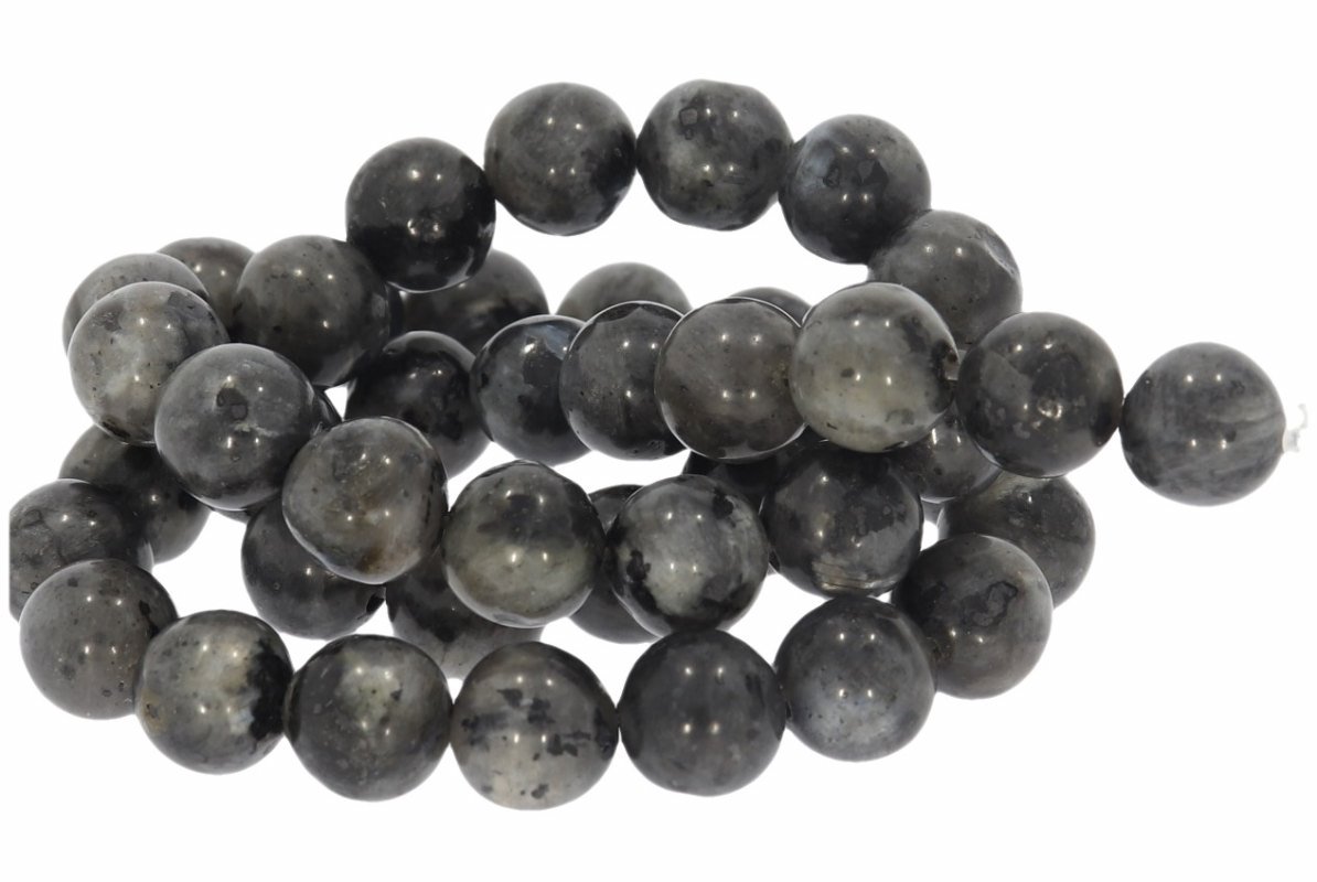 8S235 - Labradorit schwarz 8mm Strang Mineralien Edelstein