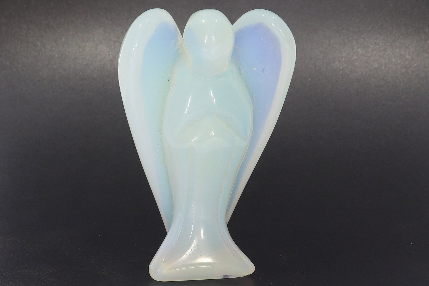 Unikat Schutzengel Engel Gravur Statue Opal glas opalith 75mm - 39687