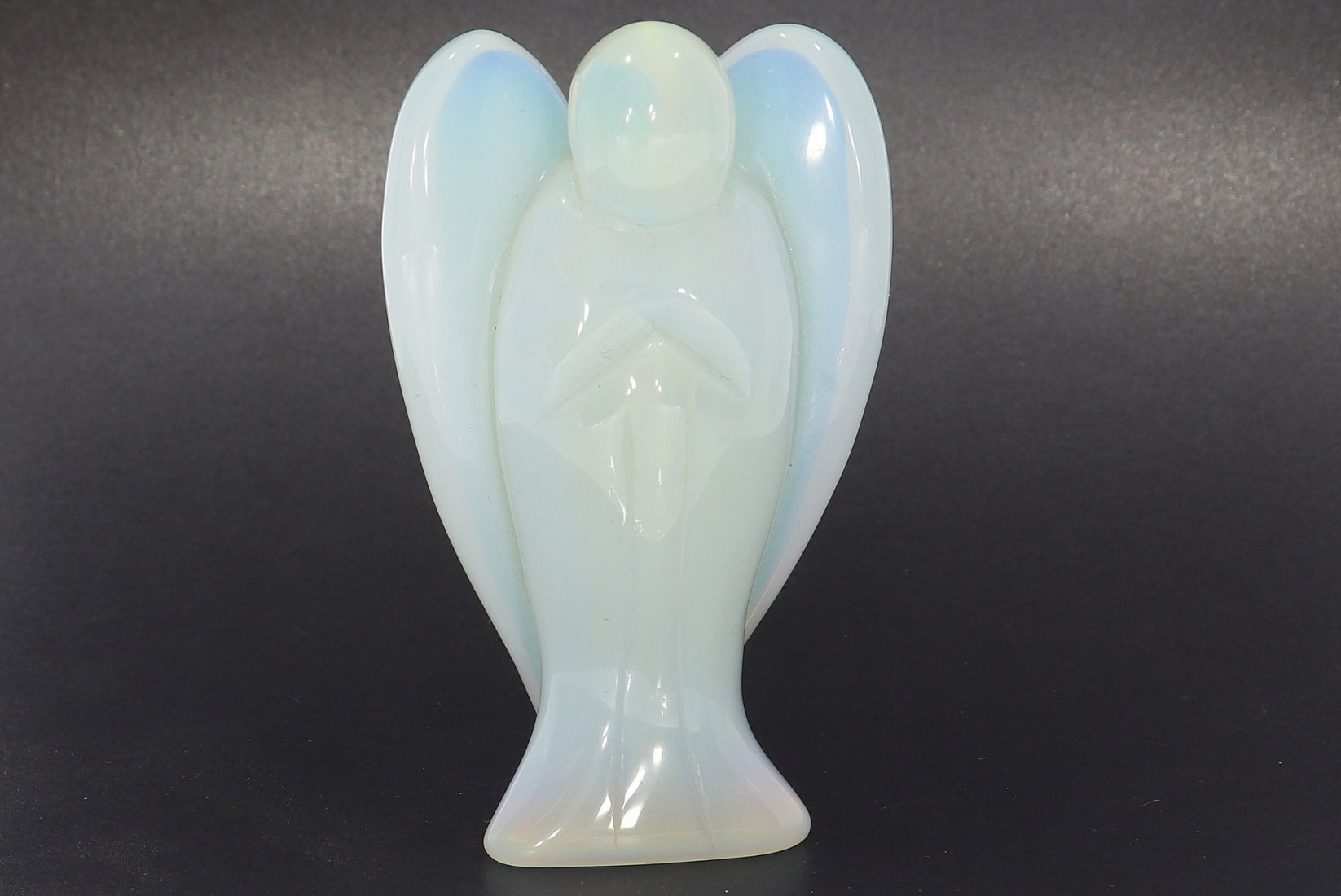 Unikat Schutzengel Engel Gravur Statue Opal glas opalith 75mm - 39683