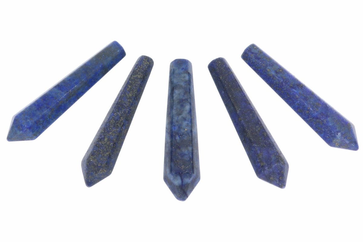Lapis Lazuli Spitze Spitzen Anhänger 50-55mm gebohrt inkl. Lederband - ZB113