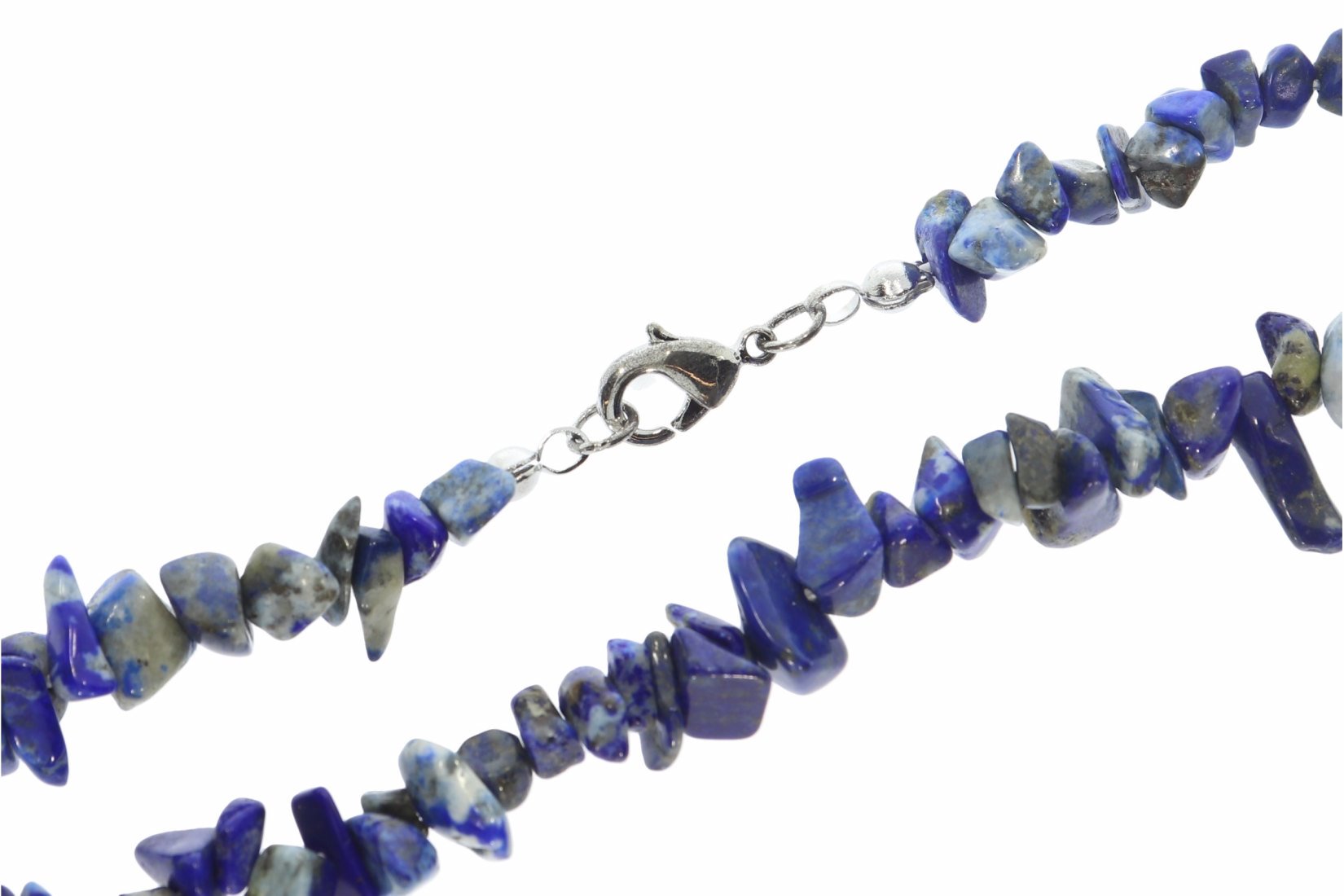 Lapis Lazuli Splitter Schmuck Halskette Halsband Karabiner 45cm SP1135