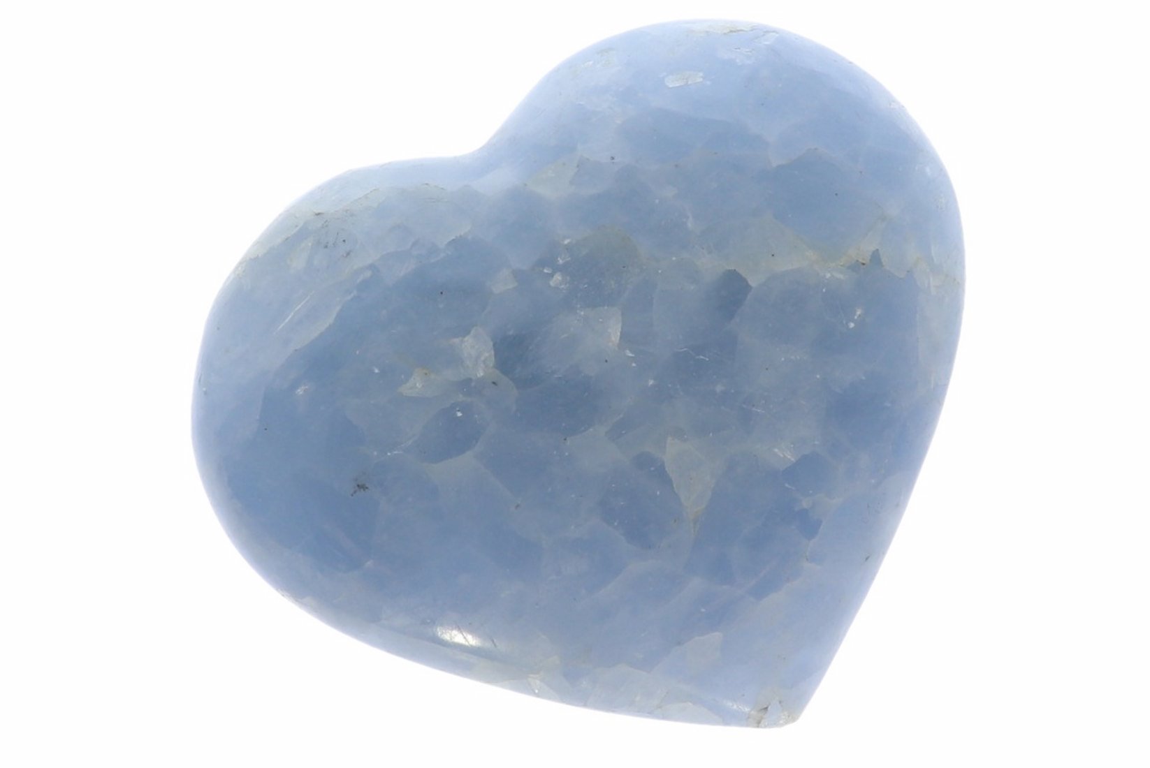 Unikat - großes  Herz blauer Calcit Ø 78x68 mm Handschmeichler Taschenstein 41810
