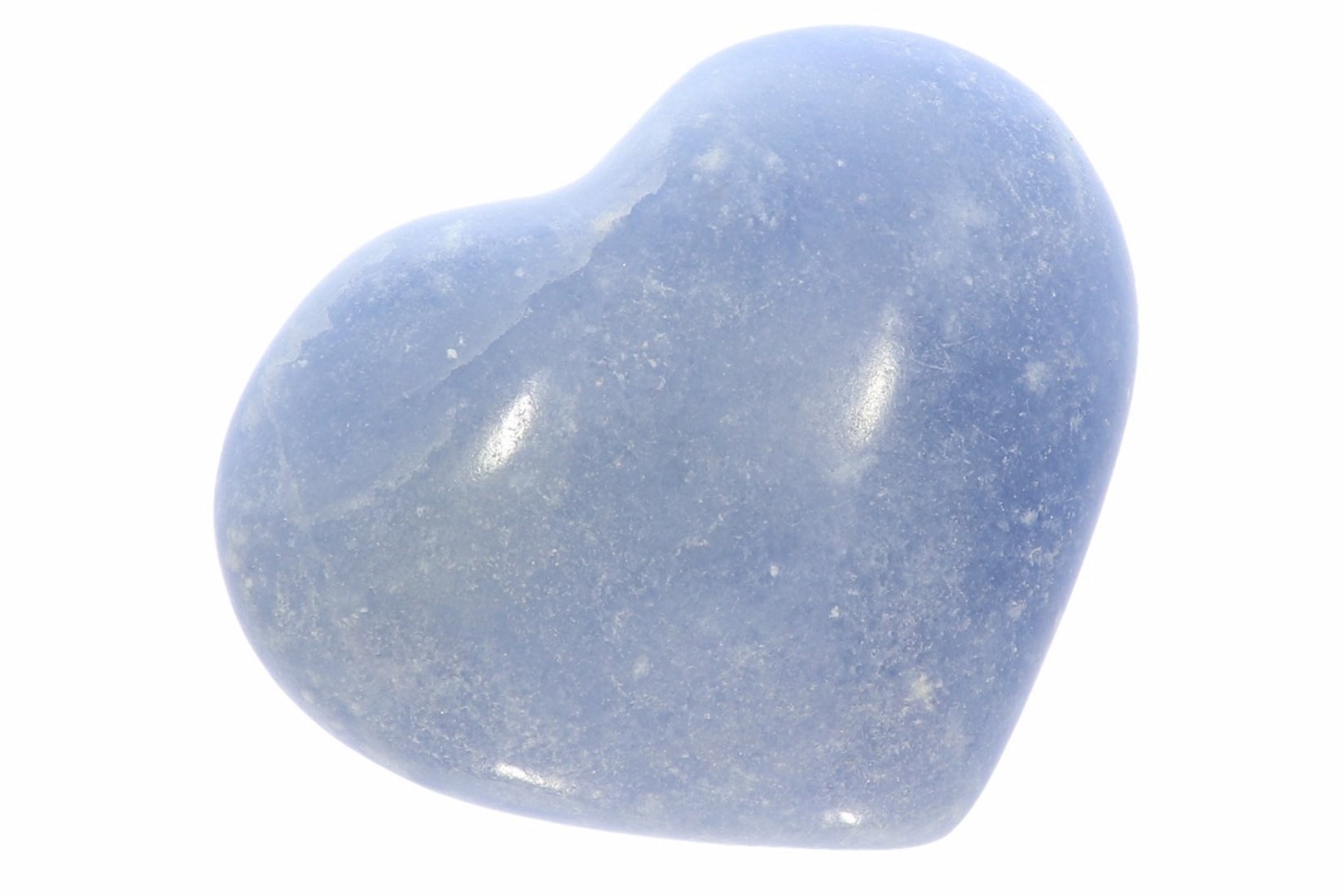 Unikat - großes  Herz blauer Calcit Ø 92x78 mm Handschmeichler Taschenstein 41807