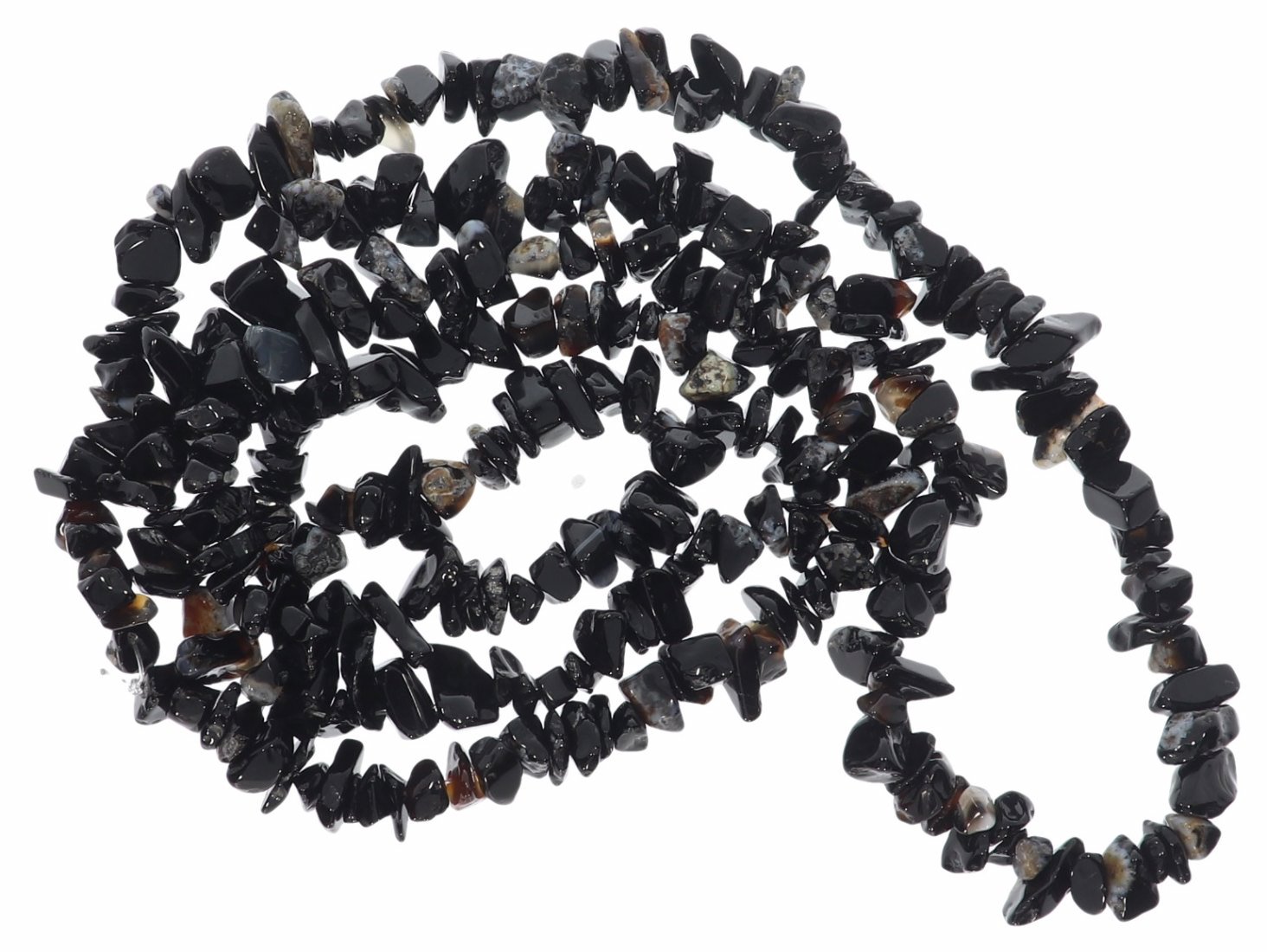 Achat schwarz Splitter Schmuck Halskette Halsband endlos 86-90cm SP1004