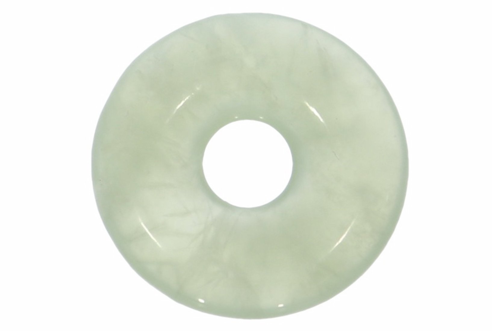 China Jade Donut Schmuck Anhänger 20mm & Donut Halter Silber HS1595
