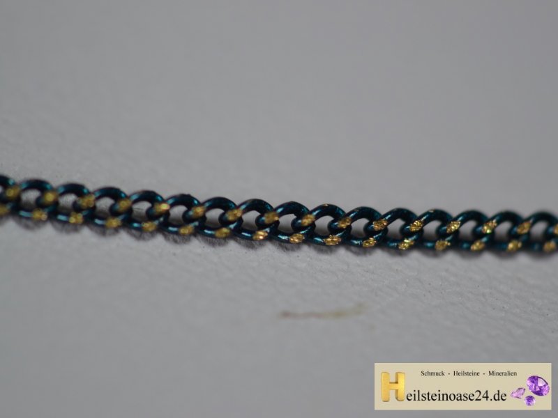 Modeschmuck Schmuck Collier Halskette blau 1.2mm 43cm mit Karabiner Verschluss 32108