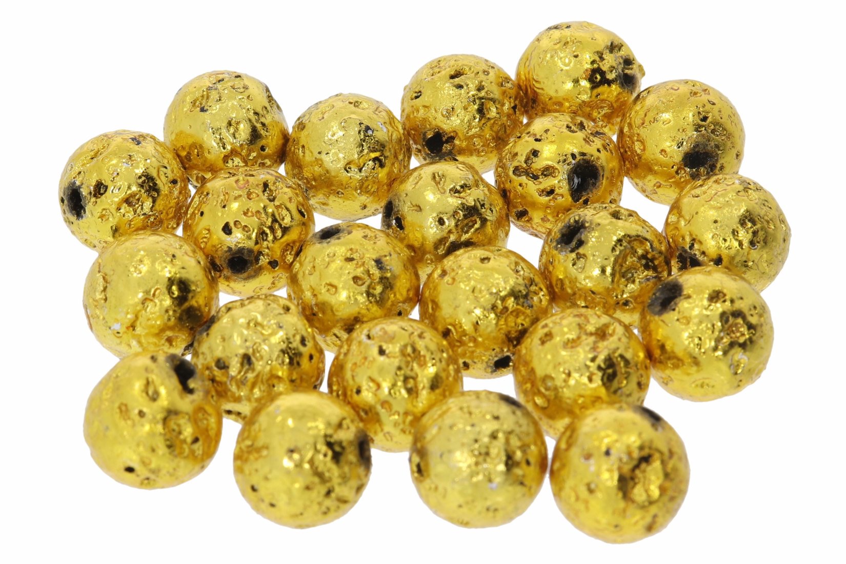 Lava gold  10S133  - 10mm Edelstein Kugel 10 Stück