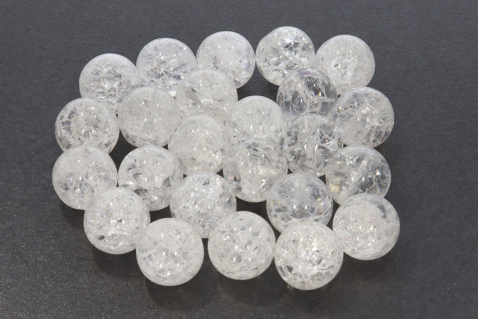 Bergkristall cracked 10S126 - 10mm Edelstein Kugel 10 Stück