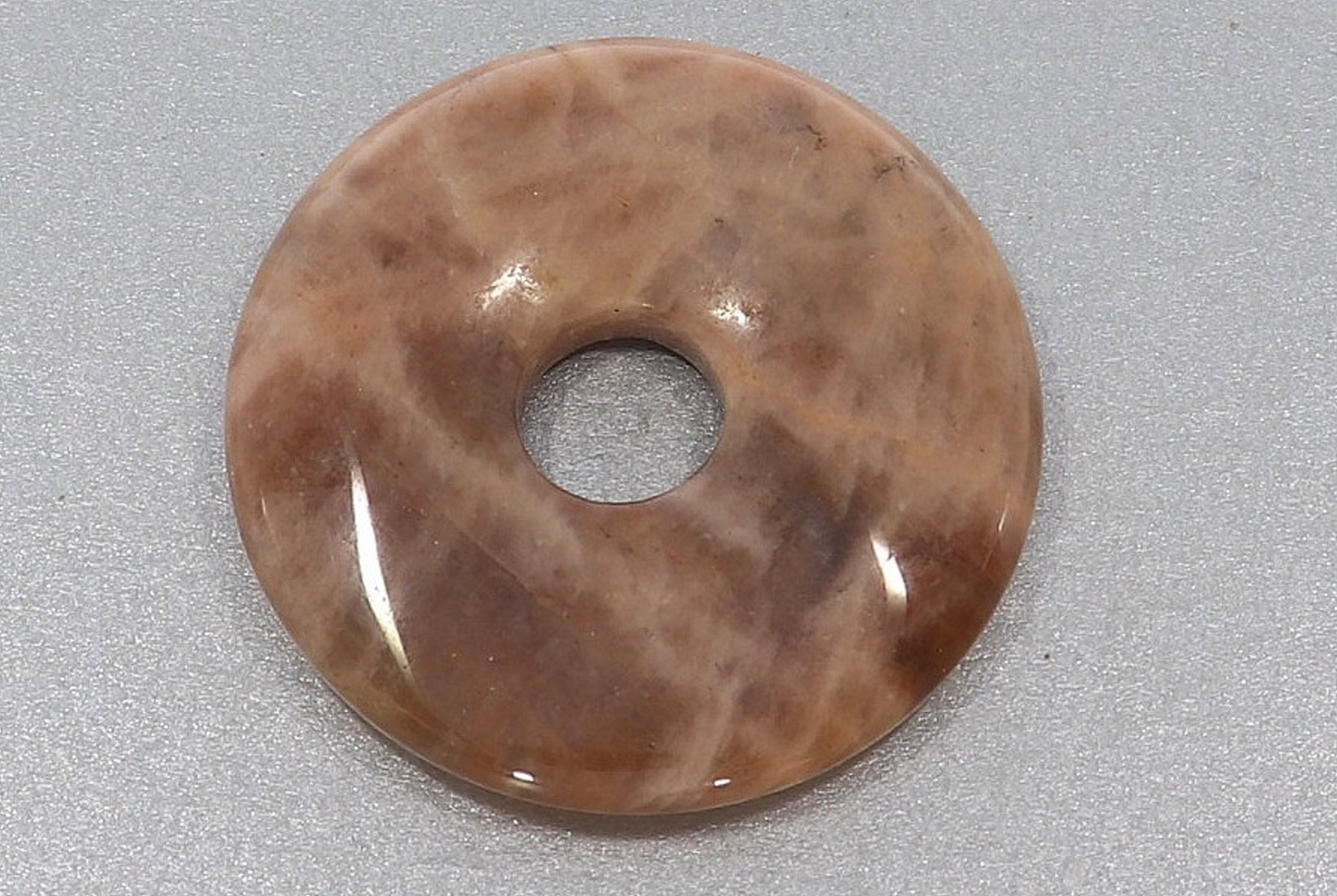 UNIKAT Mondstein Donut Schmuck Mineralien Anhänger 35mm - 40651