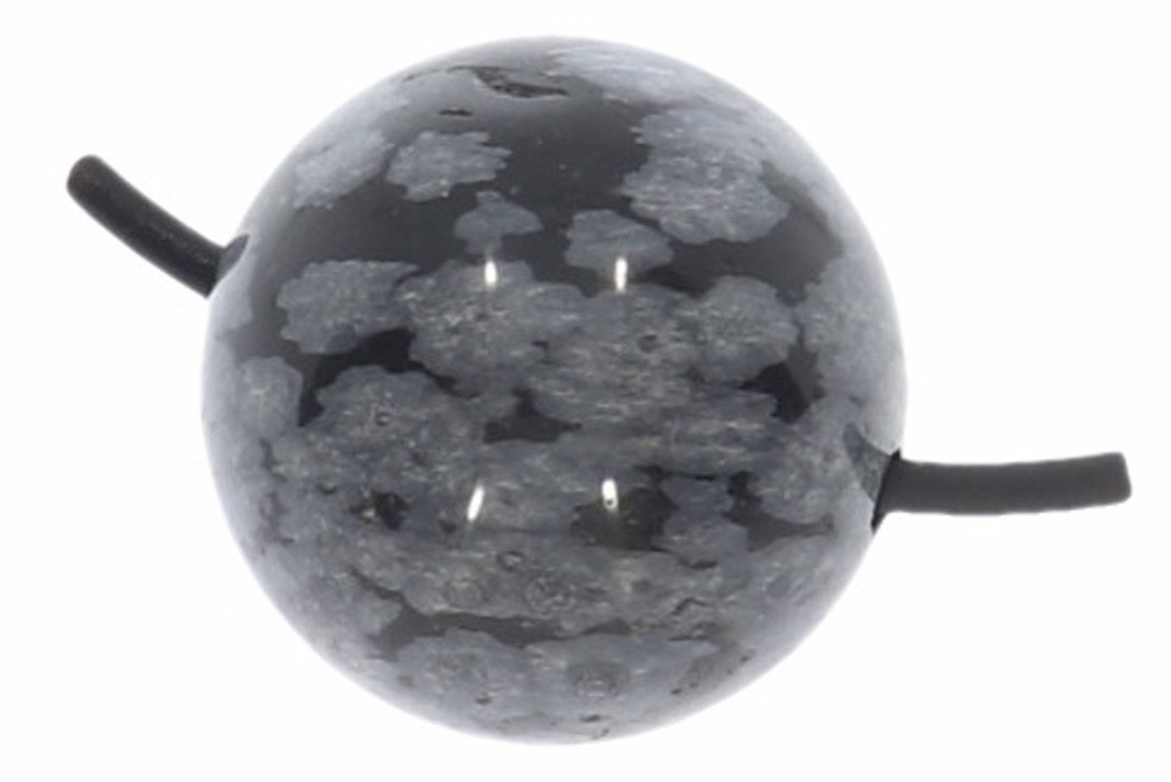 Schneeflocken Obsidian Kugel Schmuck Wellness Anhänger 25mm - mit oder ohne Bohrung