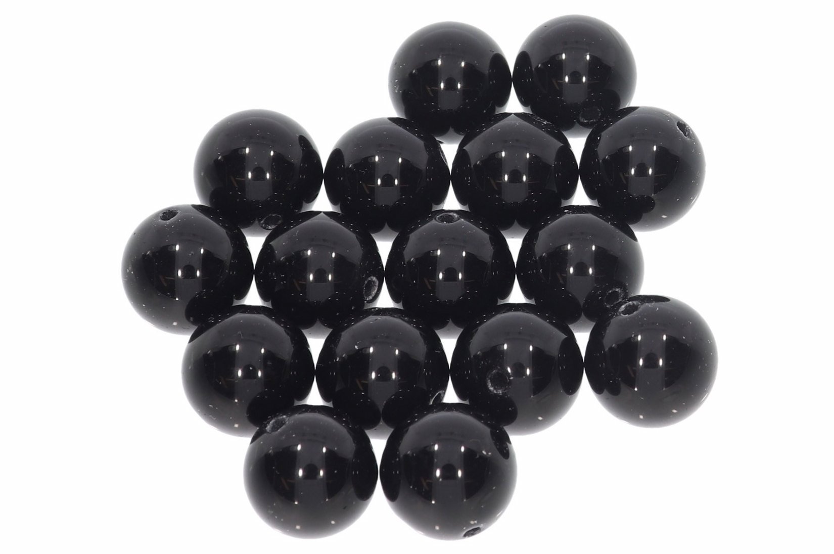 12S130 -  Ø 12mm Obsidian schwarz Kugel Strang Mineralien Edelstein