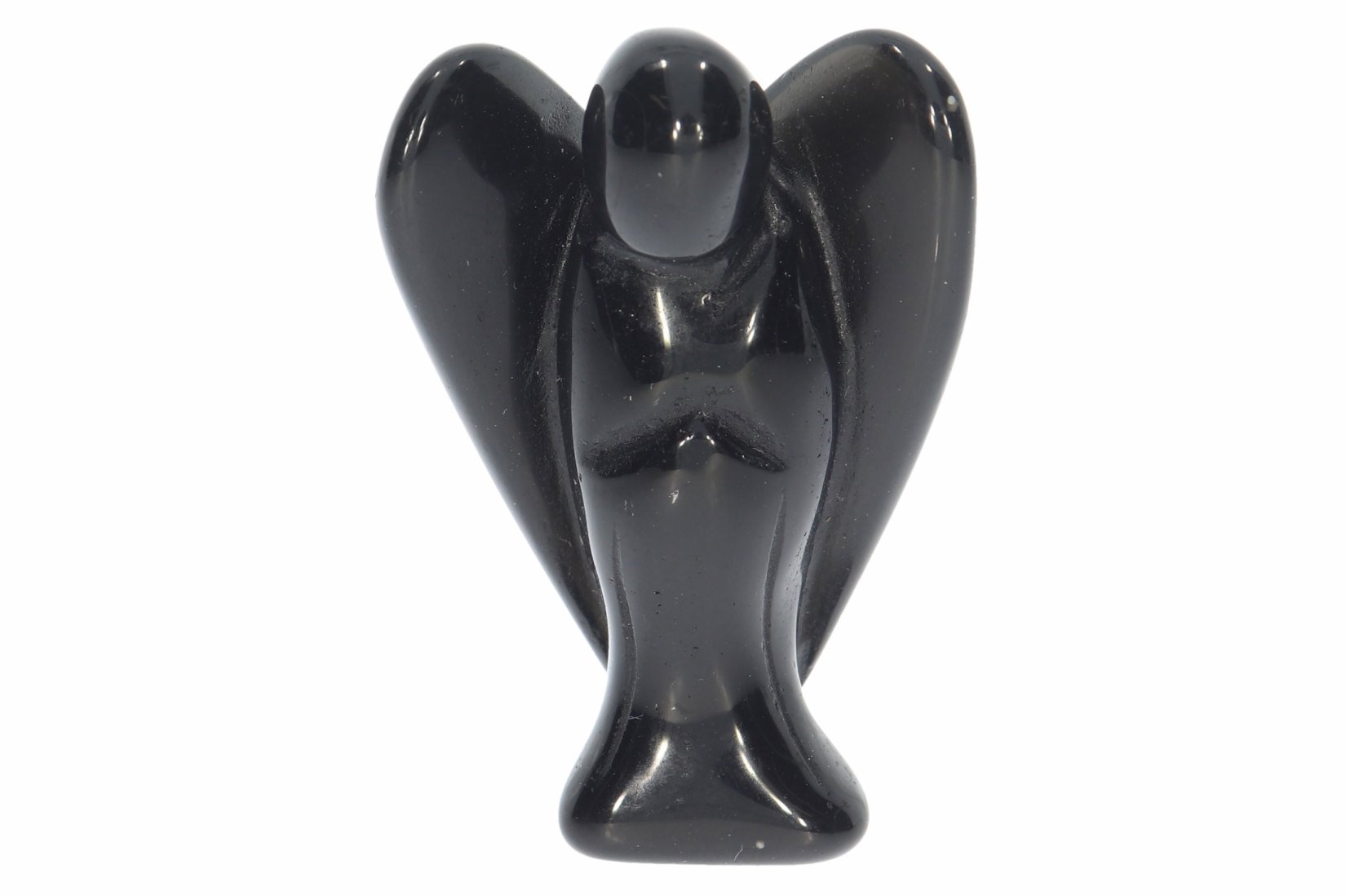 Unikat Schutzengel Engel Gravur Statue Obsidian schwarz 50mm 39745