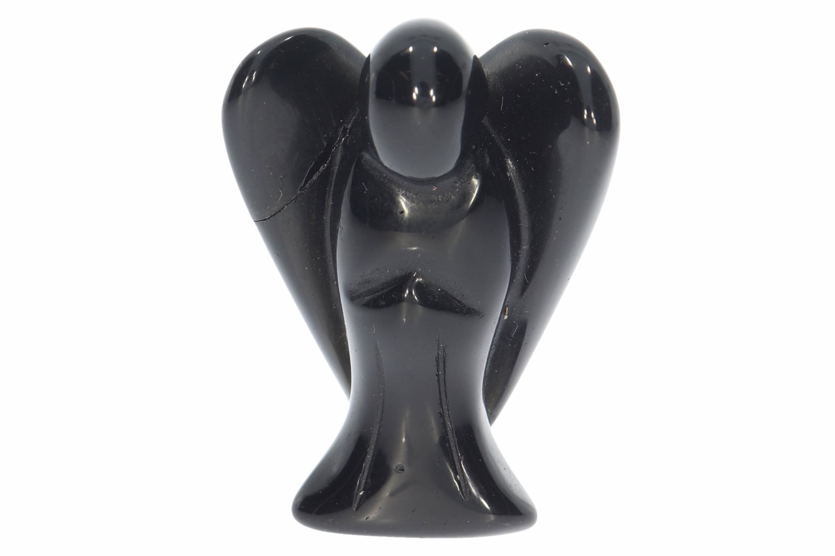 Unikat Schutzengel Engel Gravur Statue Obsidian schwarz 50mm 39746