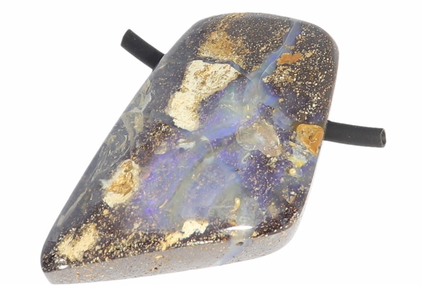UNIKAT - Boulder Opal  - Edelopal - Schmuck Anhänger inkl. Lederband 40053