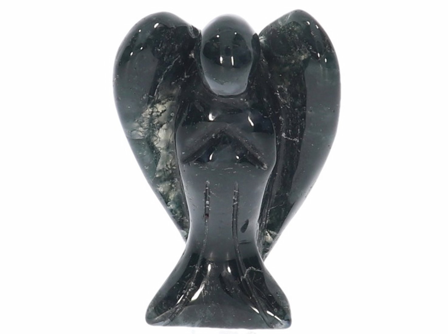 Unikat Moosachat Schutzengel Engel Gravur Statue Moos Achat 50mm - 40970