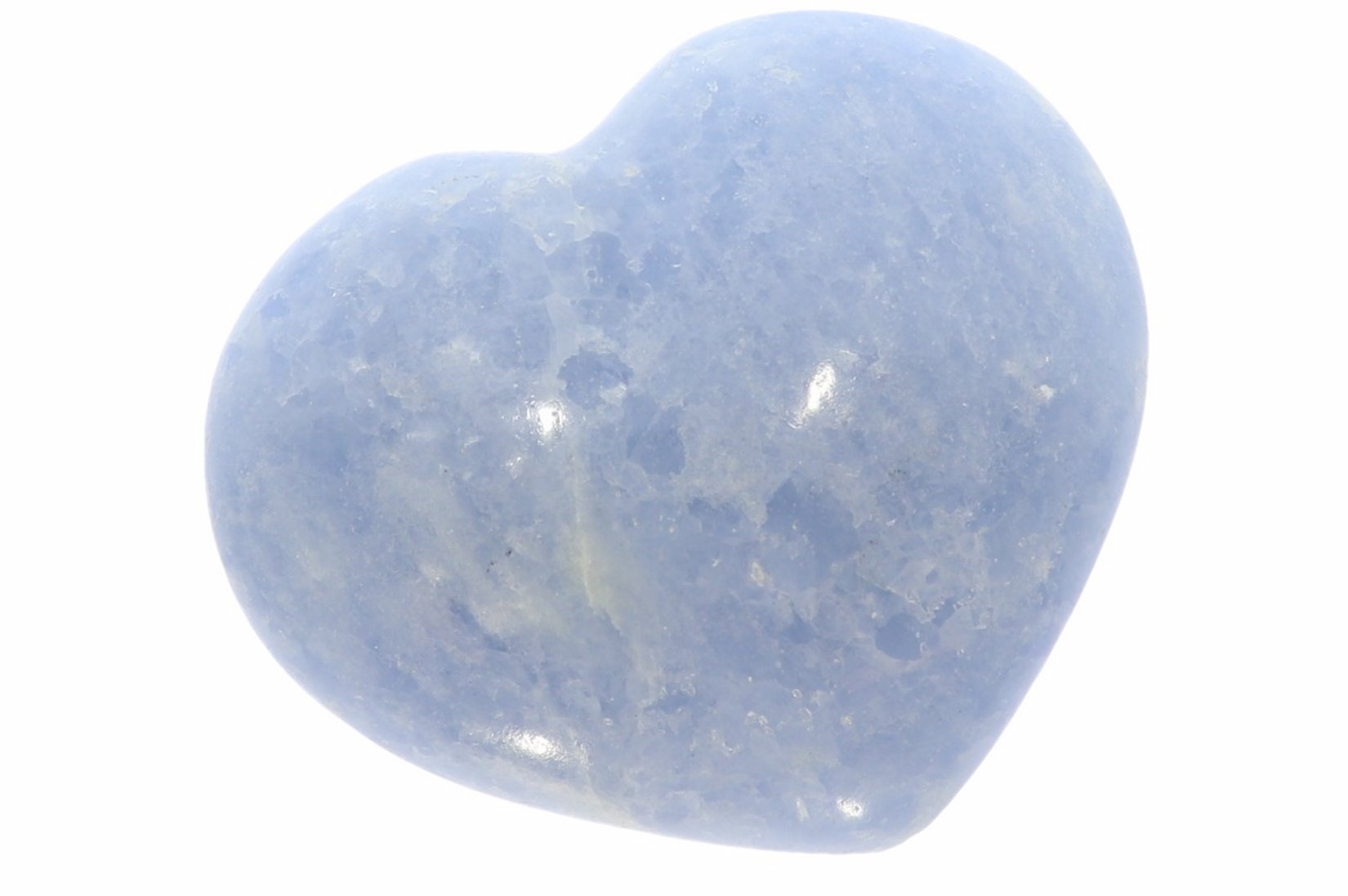 Unikat - großes  Herz blauer Calcit Ø 80x68 mm Handschmeichler Taschenstein 41808