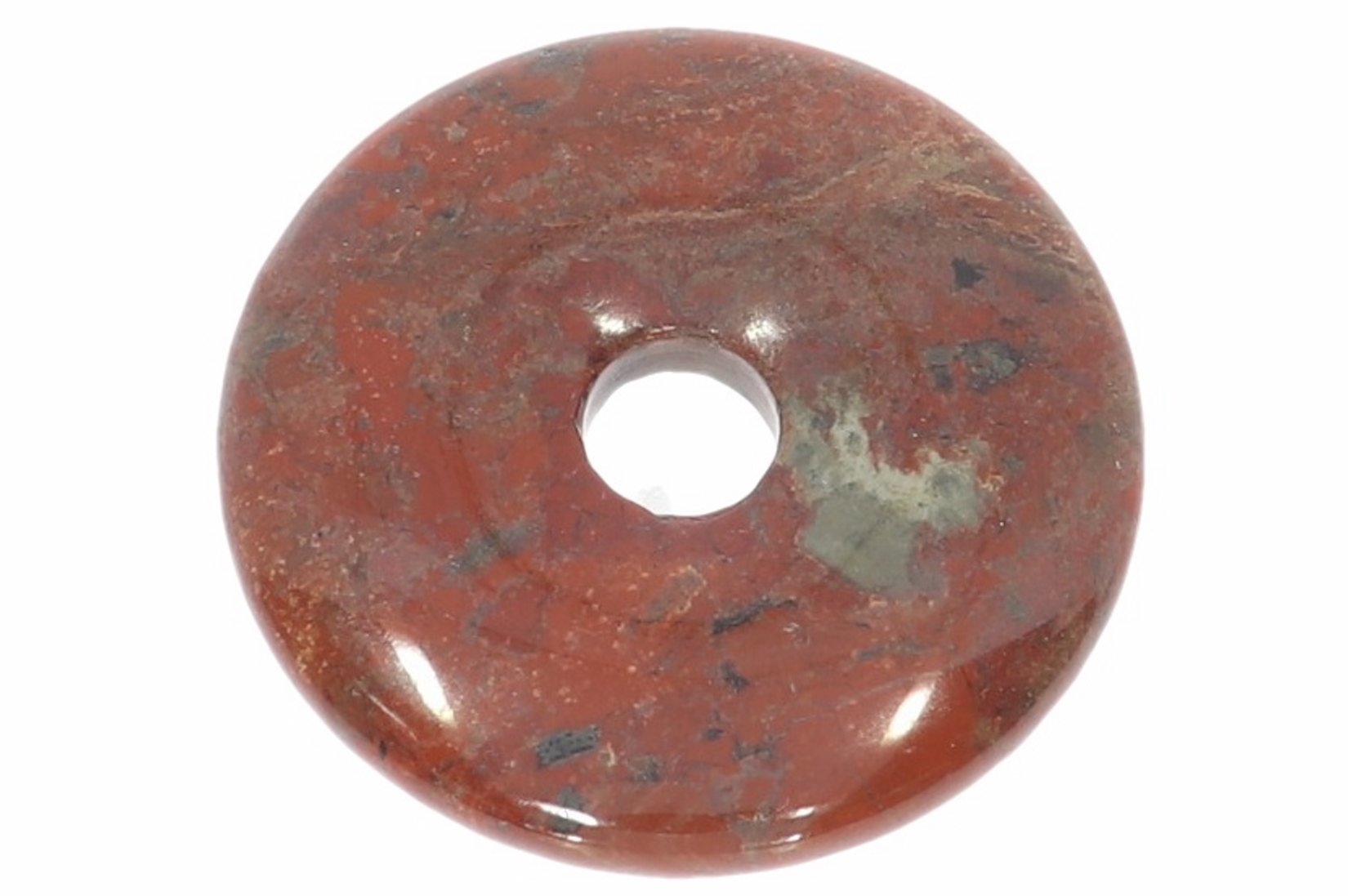 UNIKAT - Jaspis rot Schmuck Edelstein Donut Anhänger 40mm 41341