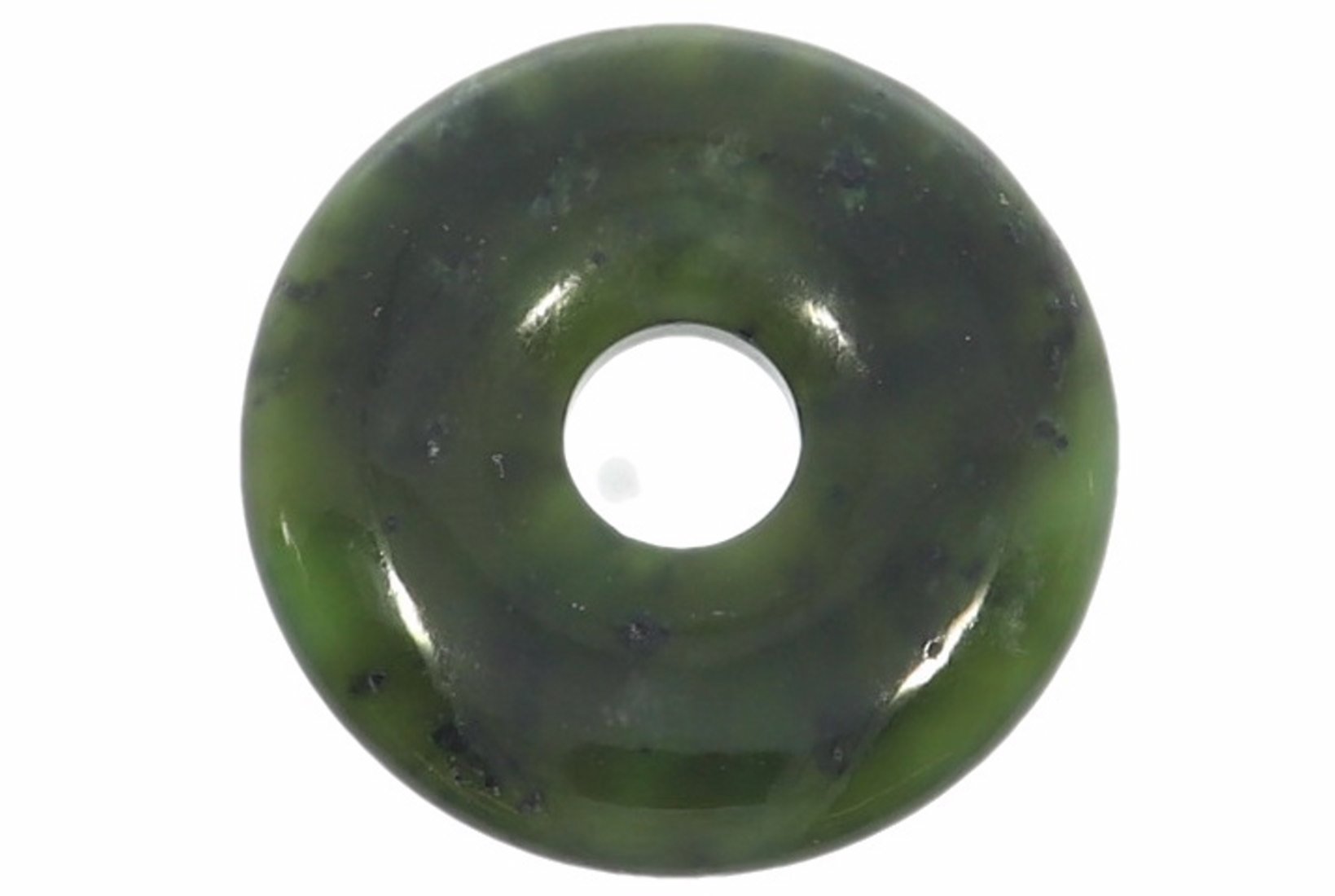 UNIKAT - Nephrit Jade Schmuck Donut Anhänger  30mm - 40758