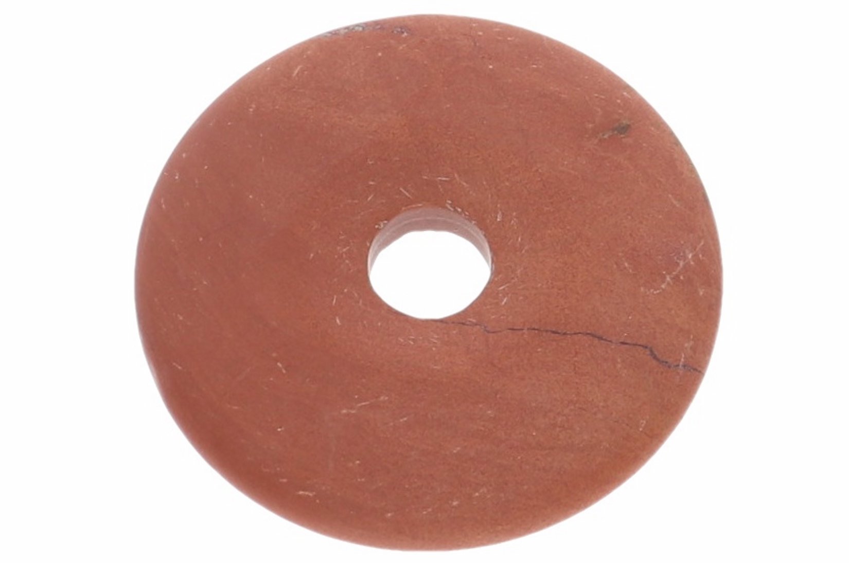 UNIKAT - Jaspis rot frozen Schmuck Edelstein Donut Anhänger 40mm 41357