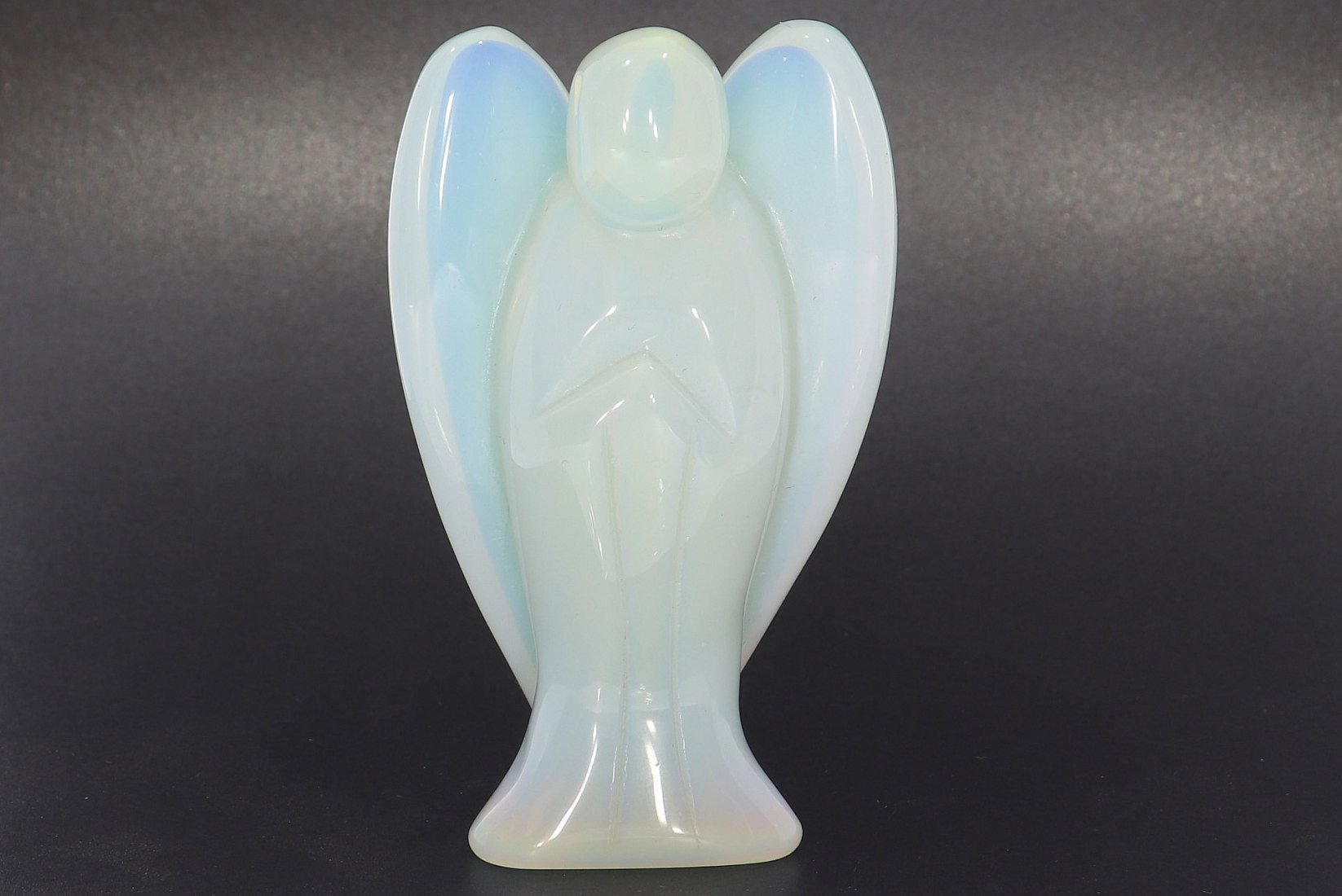 Unikat Schutzengel Engel Gravur Statue Opal glas opalith 75mm - 39680