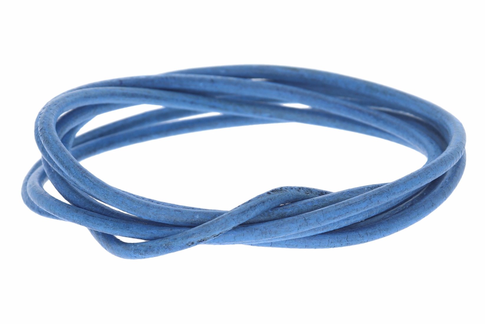 Lederband hell blau -  Lederbänder Lederriemen Lederschnur 2 mm Ø - 100cm L204