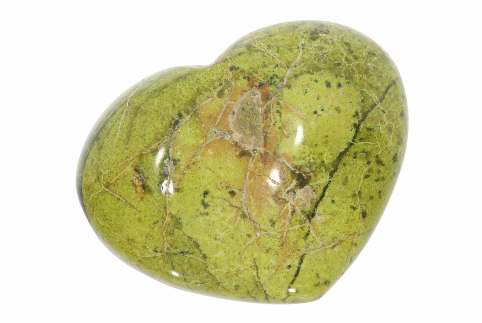 Unikat - großes  Herz grüner Opal Ø 98x76 mm Handschmeichler Taschenstein 41736