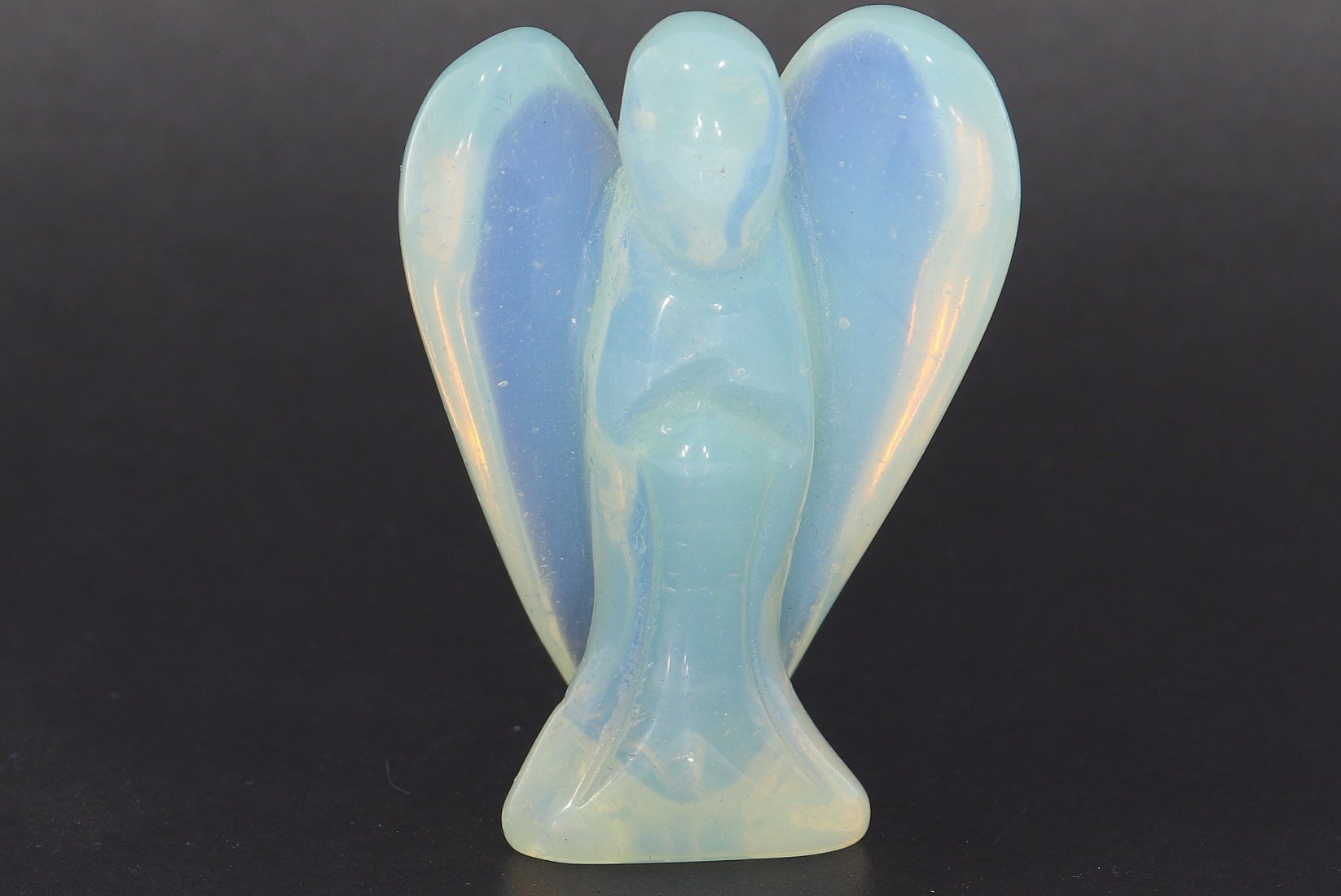 Unikat Schutzengel Engel Gravur Statue Opal Glas opalith 50mm - 39711