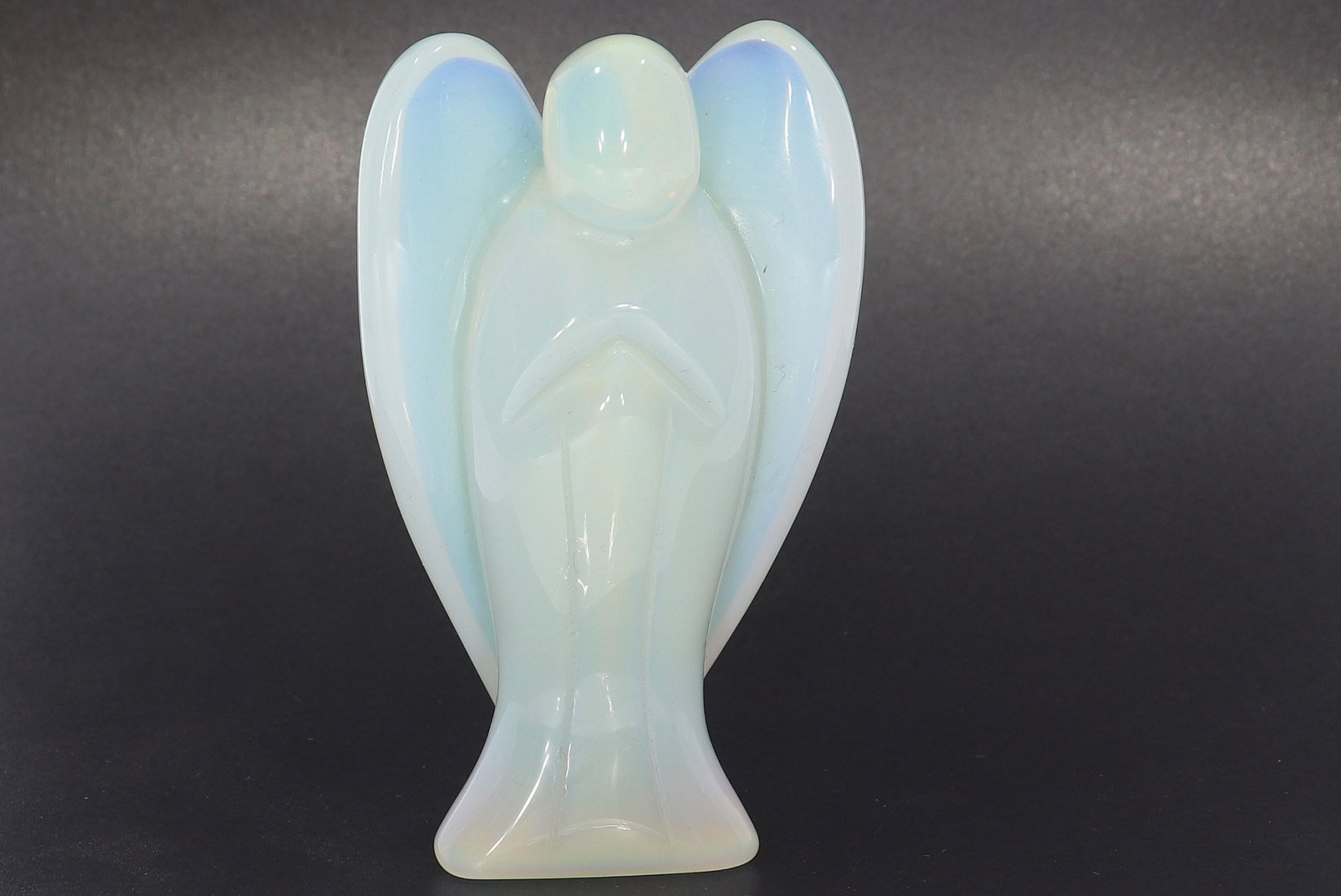 Unikat Schutzengel Engel Gravur Statue Opal glas opalith 75mm - 39682