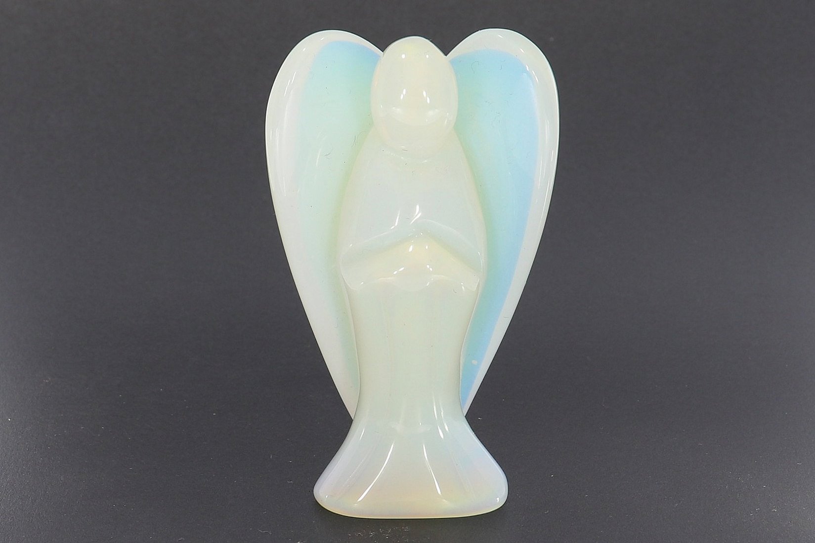 Unikat Schutzengel Engel Gravur Statue Opal glas opalith 75mm - 39866