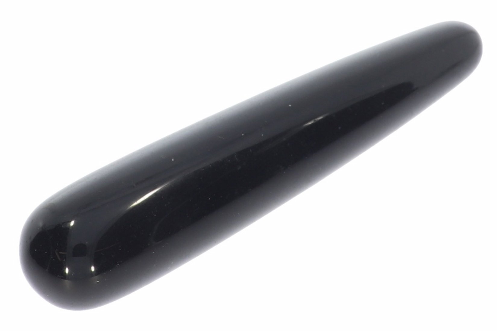 Obsidian schwarz Griffel dick Wellness Edelstein Massage 20/110mm A225