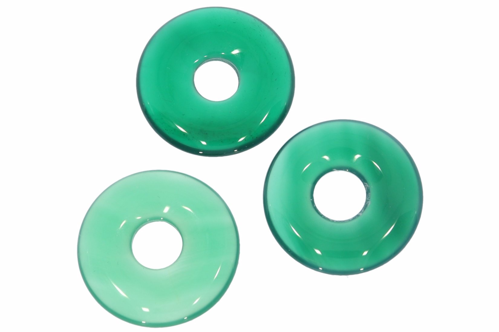 Achat grün Donut Schmuck Anhänger 20mm für's Lederband HS1573