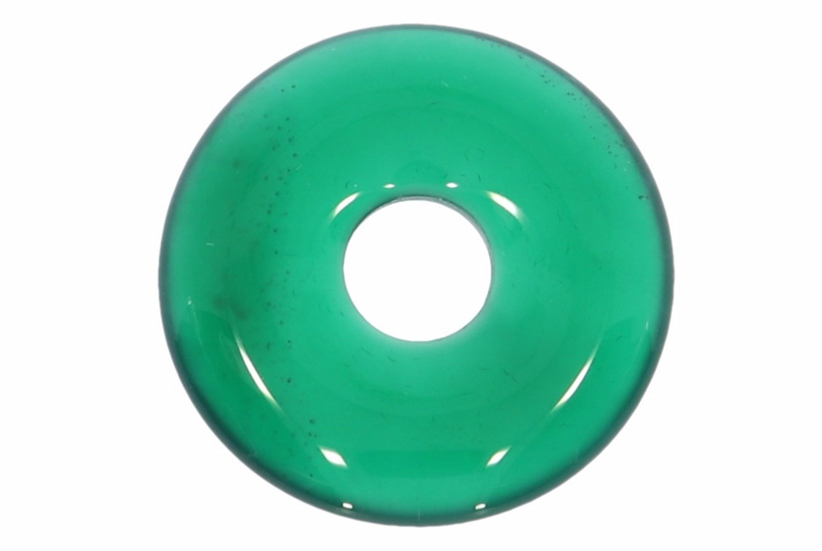 Achat grün Donut Schmuck Anhänger 20mm für's Lederband HS1573
