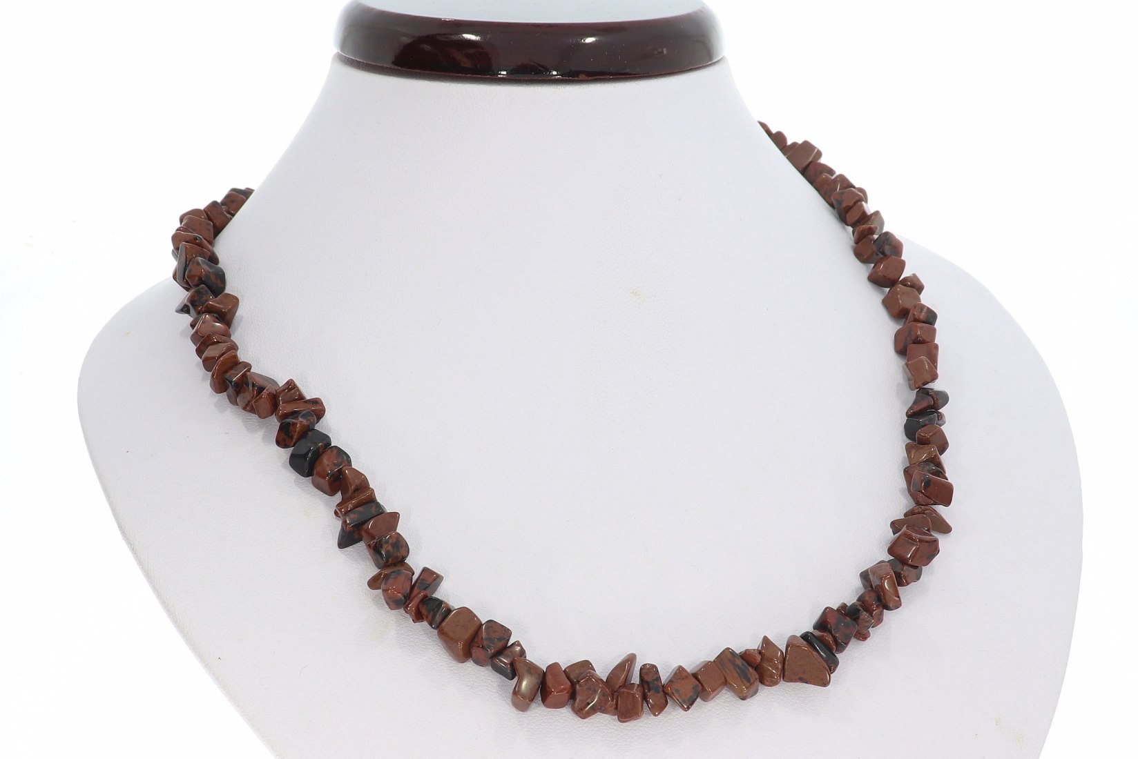 Mahagoni Obsidian Splitter Schmuck Halskette Halsband endlos 86-90cm SP1034