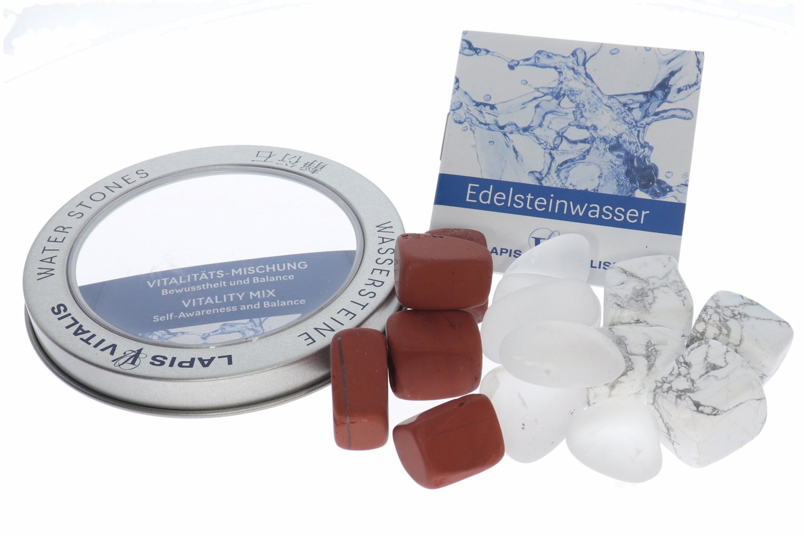 Edelstein Wasser "ein Genuss" mit Geschenkdose - Vitalitäts-Mischung Lapis Vitalis®