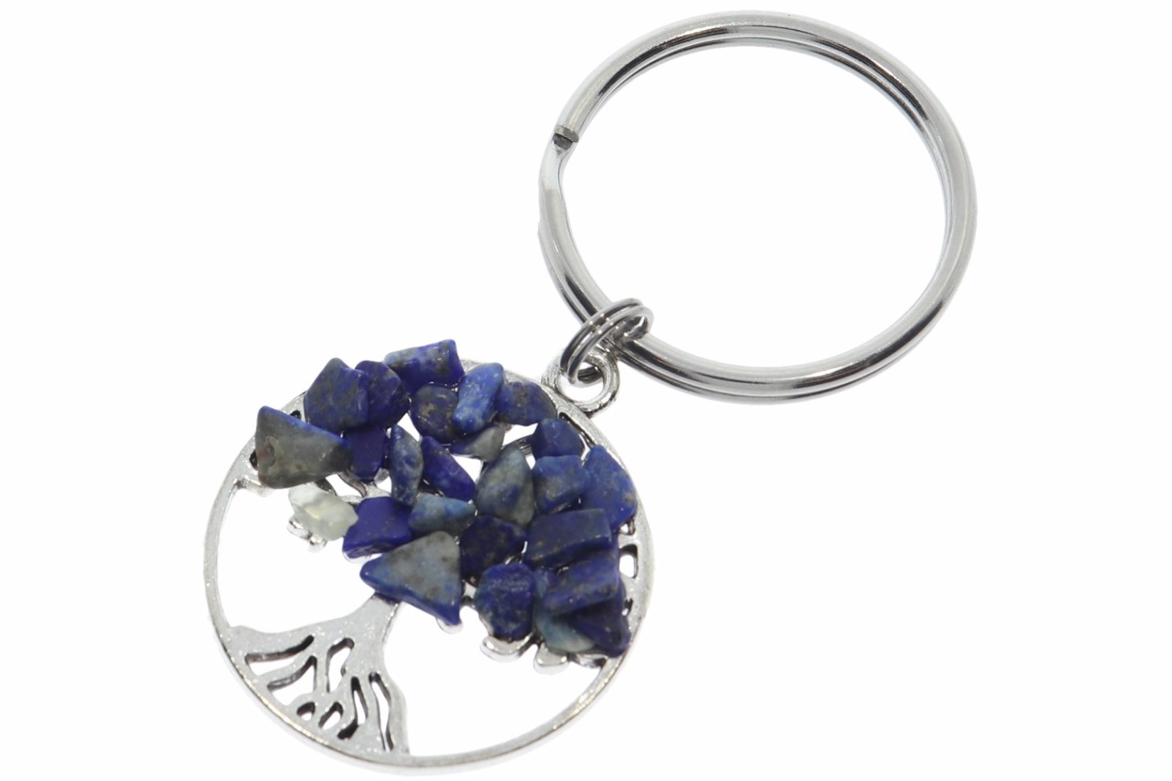 Lapis Lazuli Schlüssel Anhänger - Baum des Lebens -  55mm - A173-A