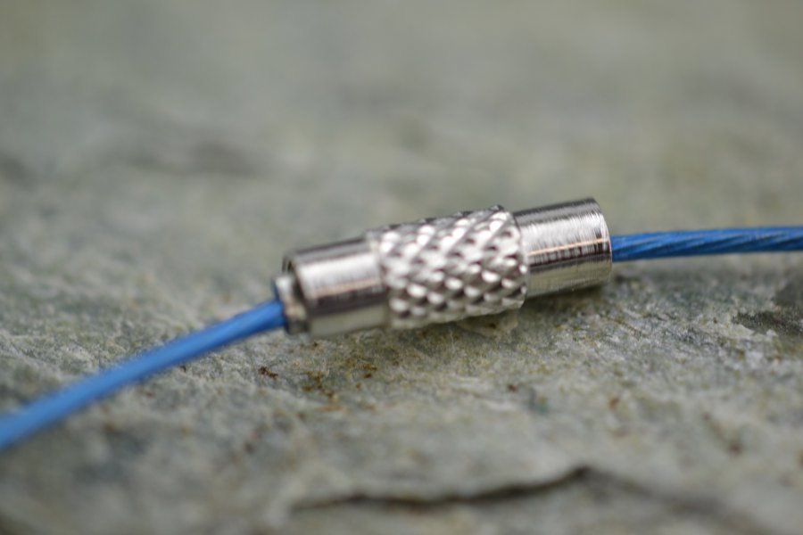 Stahlblau - Collier Halskette Halsreif einreihig mit Drehverschluss 45cm - A238A