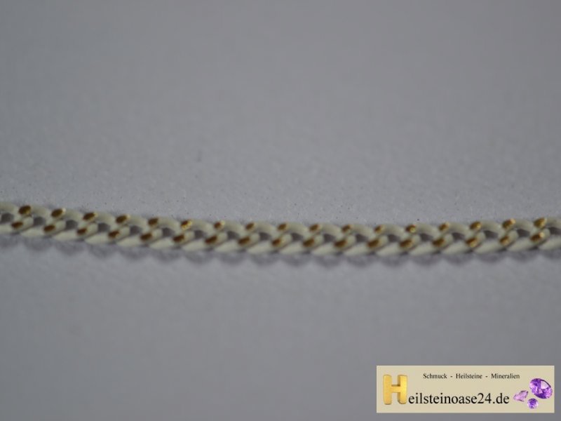 Modeschmuck Schmuck Collier Halskette creme 1.2mm 43cm mit Karabiner Verschluss 32105