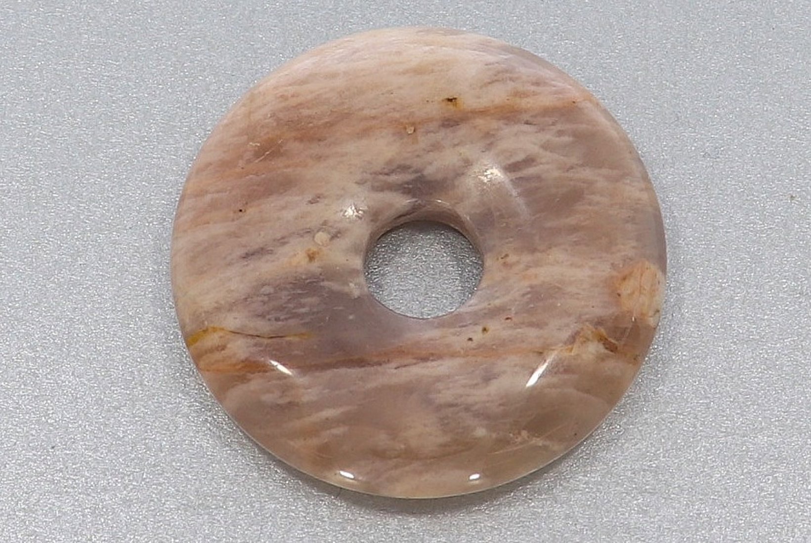 UNIKAT Mondstein Donut Schmuck Mineralien Anhänger 35mm - 40645